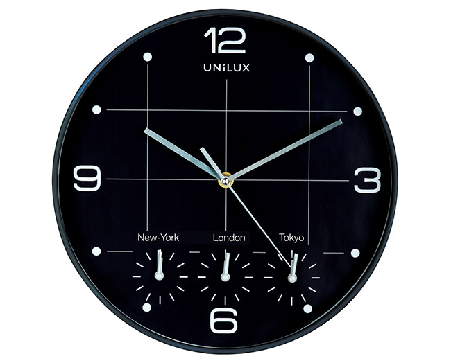 UNILUX ON-TIME SEINÄKELLO MUSTA 30,5CM