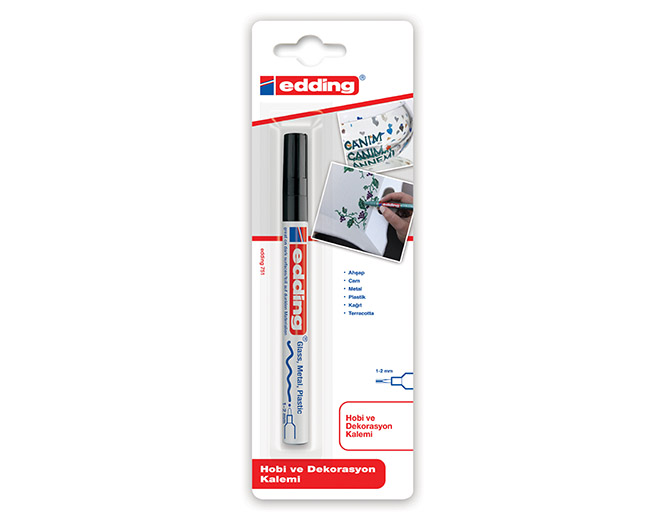 EDDING 751 PAINT MARKER 1-2MM MUSTA BLIS (loppuunmyynti)