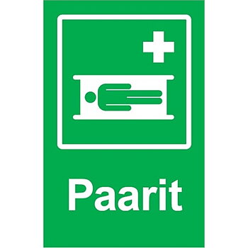 Opastekyltti pelastustyötä help.laitt.