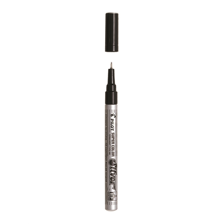 Maalikynä Pilot Super Color EF hopea - 2