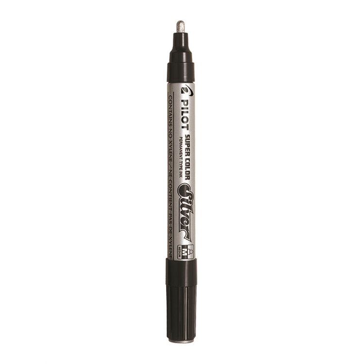 Maalikynä Pilot Super Color M hopea - 2