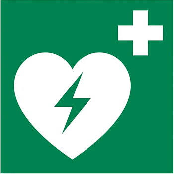 Opastekyltti defibrillaattori