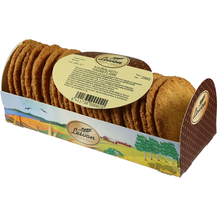 Keksi Leivon        Kauralastu 250 g - 2