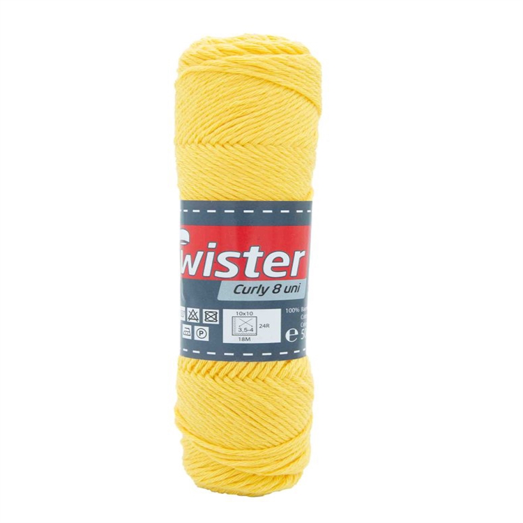 Puuvillalanka Curlykeltainen 50g