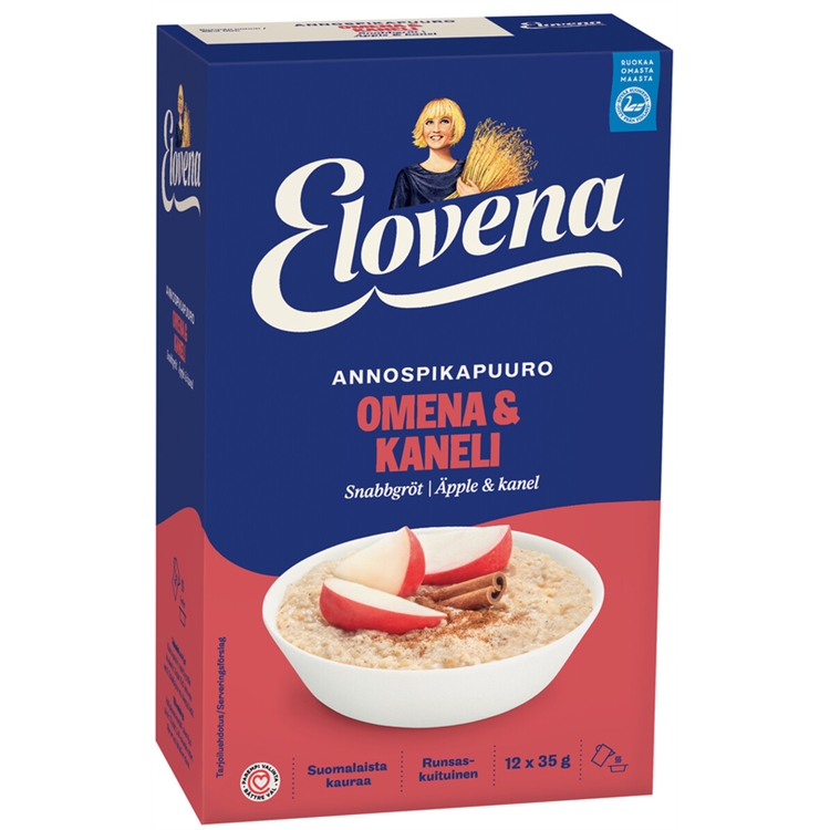 Annospuuro Elovena  Omena-Kaneli 35g/12