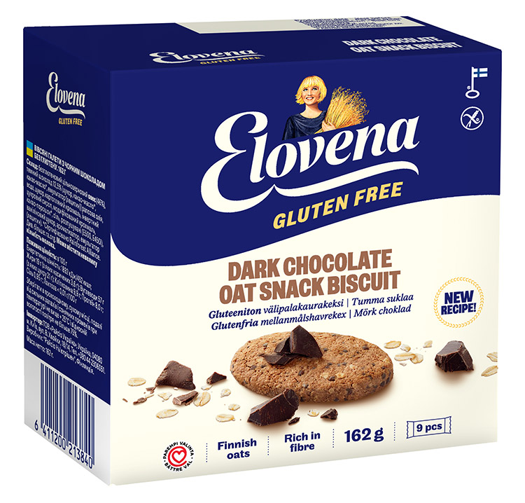 ELOVENA GTON TUMMA SUKLAA KEKSI 9X18G