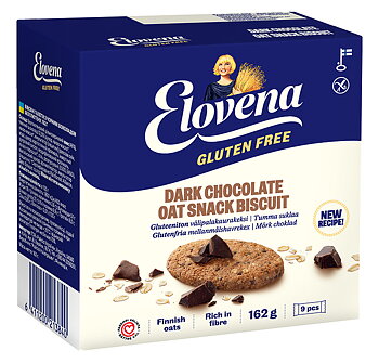ELOVENA GTON TUMMA SUKLAA KEKSI 9X18G
