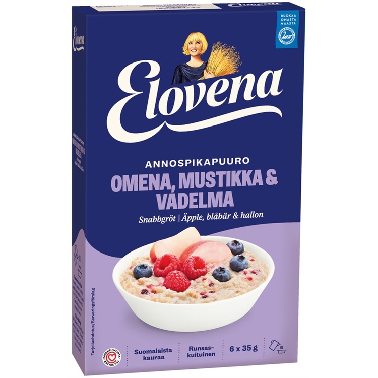 ELOVENA HETKI PUURO OMENA-MUST-VAD 6X35G