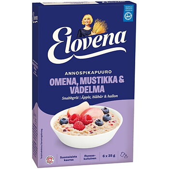 ELOVENA HETKI PUURO OMENA-MUST-VAD 6X35G