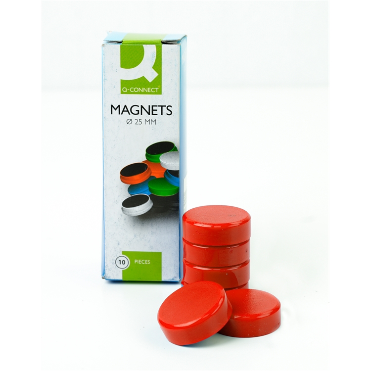 Magneetti Q-Connect 25 mm punainen/10