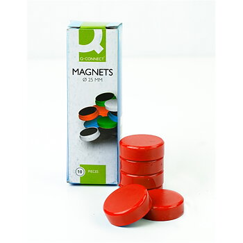 Magneetti Q-Connect 25 mm punainen/10