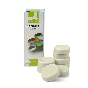 Magneetti Q-Connect 25mm valkoinen/10