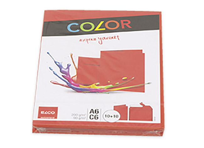 ELCO COLOR KORTTI+KUORI A6/C6 PUN /10