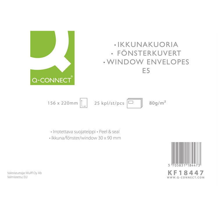 Ikkunakuori Q-Connect E5 tarra valk/25 - 2