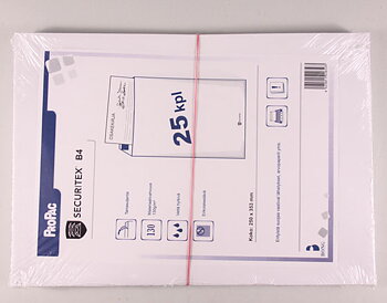 SECURITEX KIRJEPUSSI B4 VALKOINEN /25-loppuunmyynti