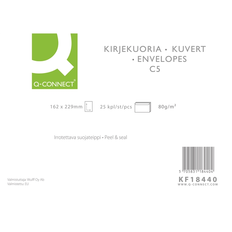 Tarrakuori Q-Connect C5 80g valk/25 - 2
