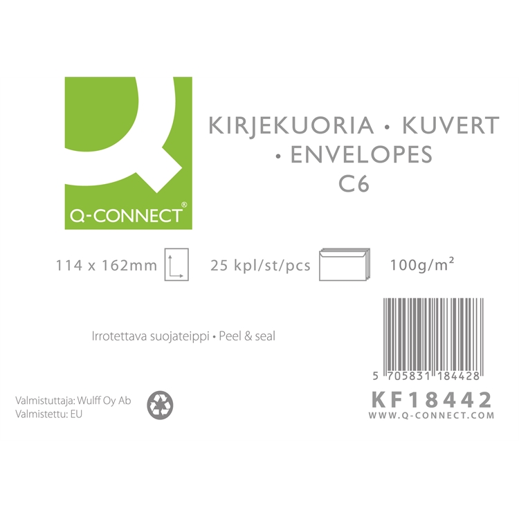 Uusiokuori Q-Connect C6 tarra ruskea/25