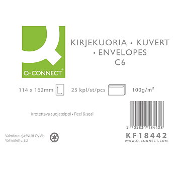 Uusiokuori Q-Connect C6 tarra ruskea/25