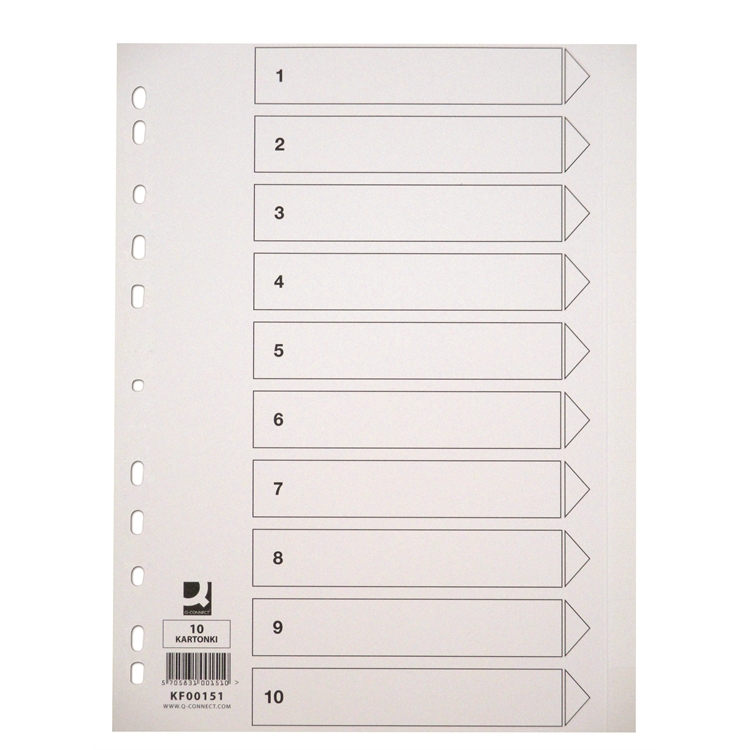 Hakemisto Q-Connect A4 10-os blanko valk