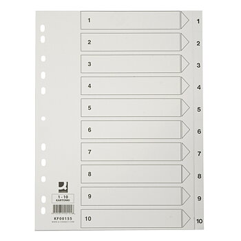 Hakemisto Q-Connect A4 1-10 kartonki val