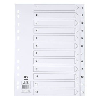Hakemisto Q-Connect A4 1-12 kartonki val