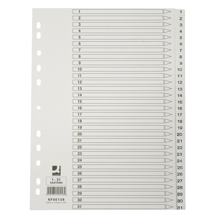 Hakemisto Q-Connect A4 1-31 kartonki val