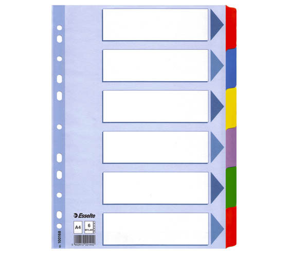 VÄLILEHTI KARTONKI MYLAR 6-JAK. A4 - 2