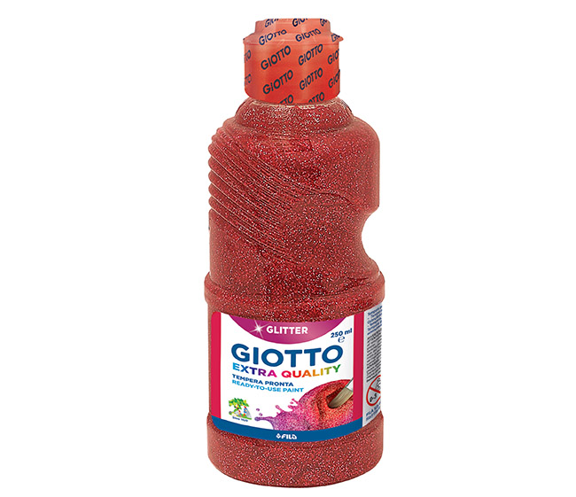 GIOTTO GLITTER PAINT 250ML PUNAINEN