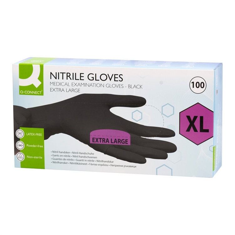 Nitriilikäsine Q-Connect XL musta/100