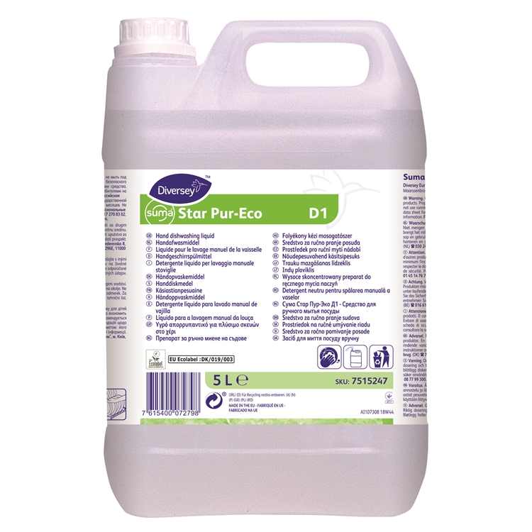 Käsitiskiaine Suma Star Pur-Eco D1 5L