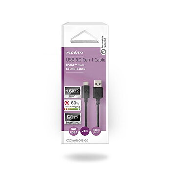 USB kaapeli 3.2 Gen1USB-A /USB-C Nedis