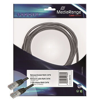 Verkkokaapeli  RJ45 CAT6 UTP 3m musta