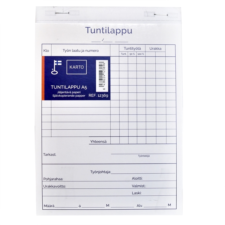 Tuntilappu 82545 A5/40 lehteä jäljentävä