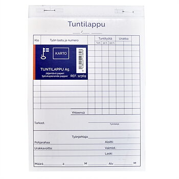 Tuntilappu 82545 A5/40 lehteä jäljentävä