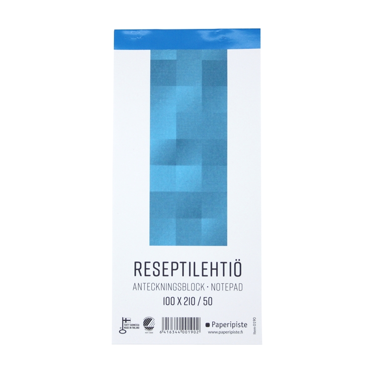 Reseptilehtiö 100X210/50 blanco - 2