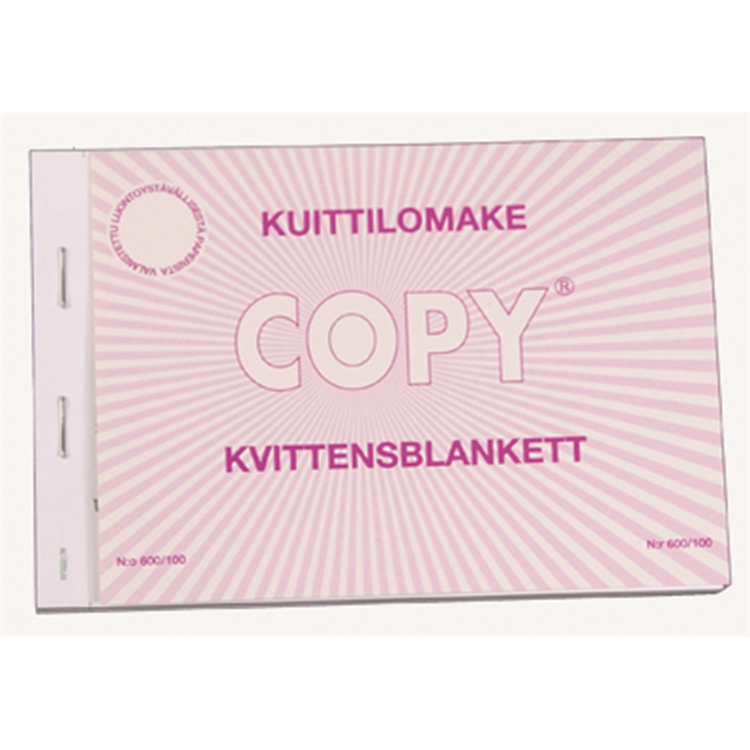 Kuittilomake 600 A6  vaaka/100 su/ru/eng
