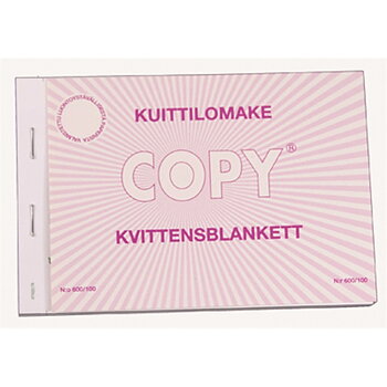 Kuittilomake 600 A6  vaaka/100 su/ru/eng