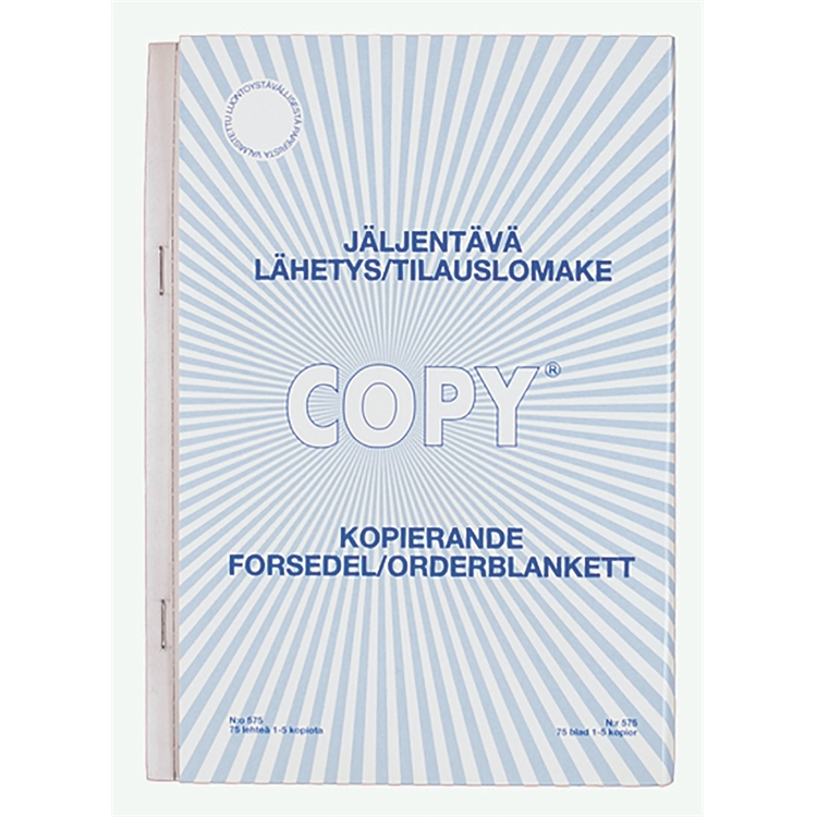Lähetys/tilauslomake 575 A5 pysty/75 - 2