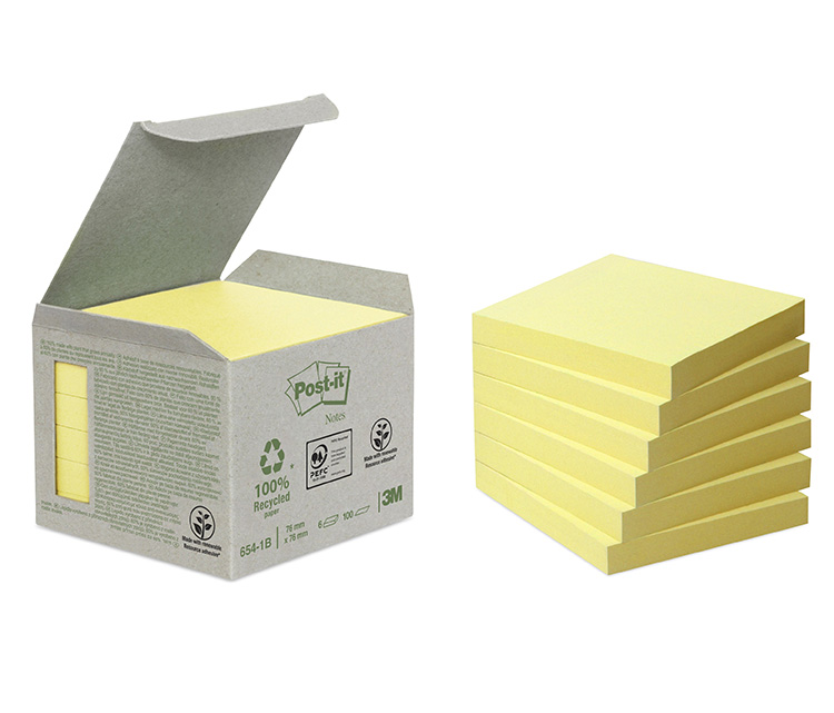 POST-IT 654 76X76 EKO VIESTILAPPU KELTAI