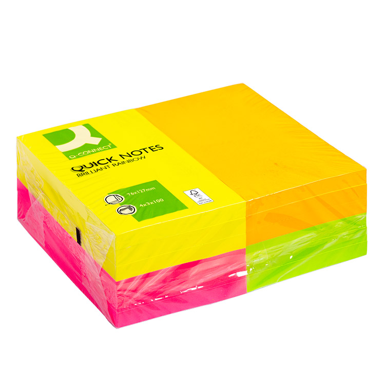 Viestilappu Q-Connect 76X127 FSC neon/12