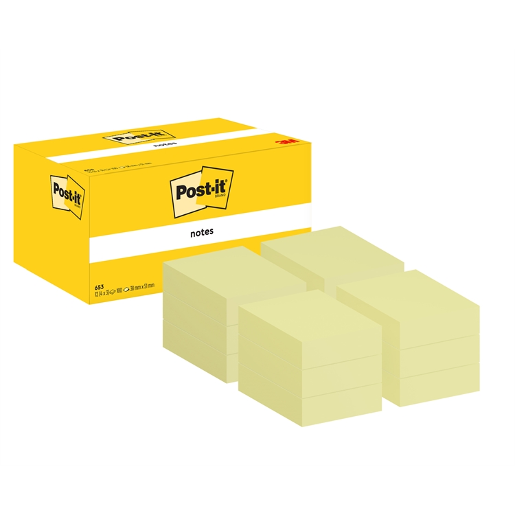 Viestilappu Post-it 653 38x51mm kelt /12 - 2