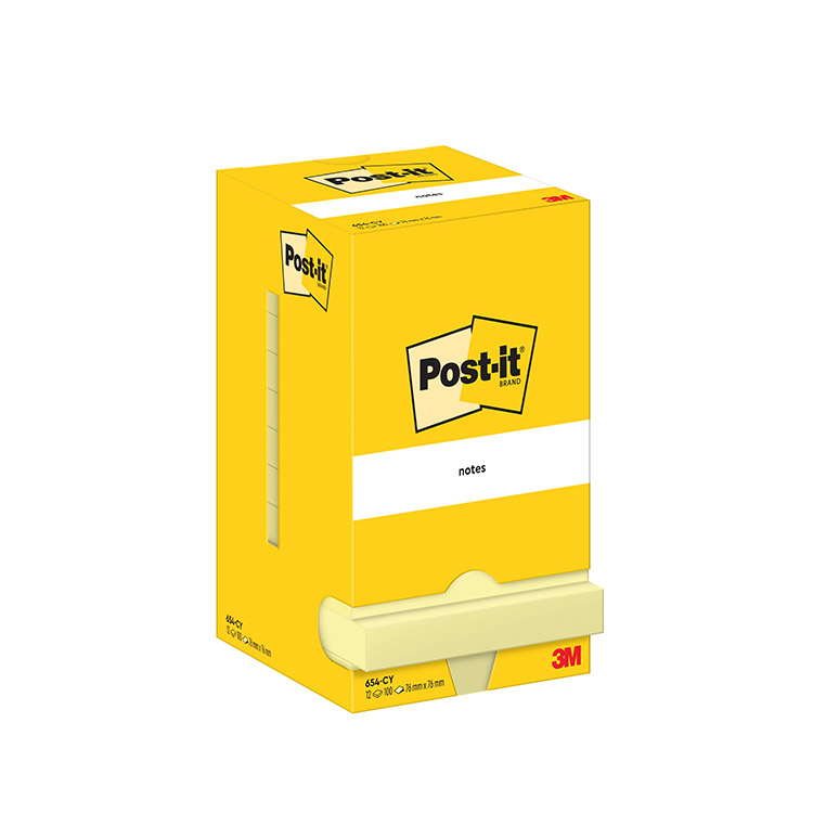 Viestilappu Post-it 654 76x76mm kelt/12