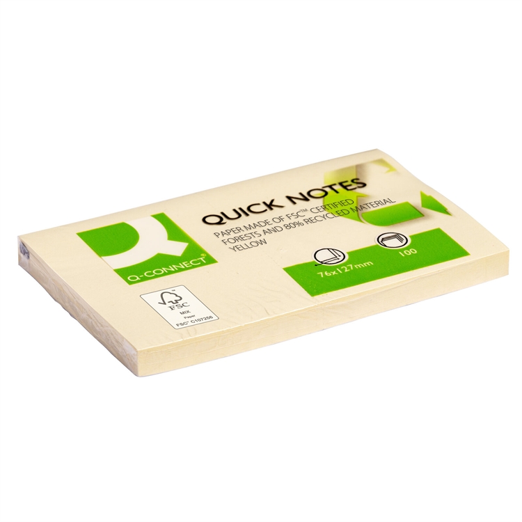 Viestilappu Q-Connect Eko 76X127mm kelt - 2