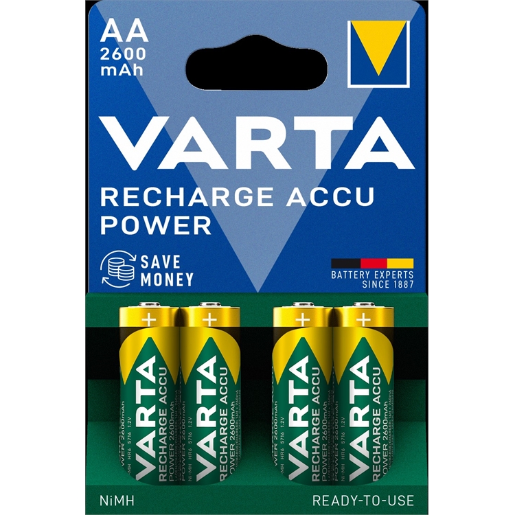 Akkuparisto Varta Recharge AA 2600mAh/4 - 2