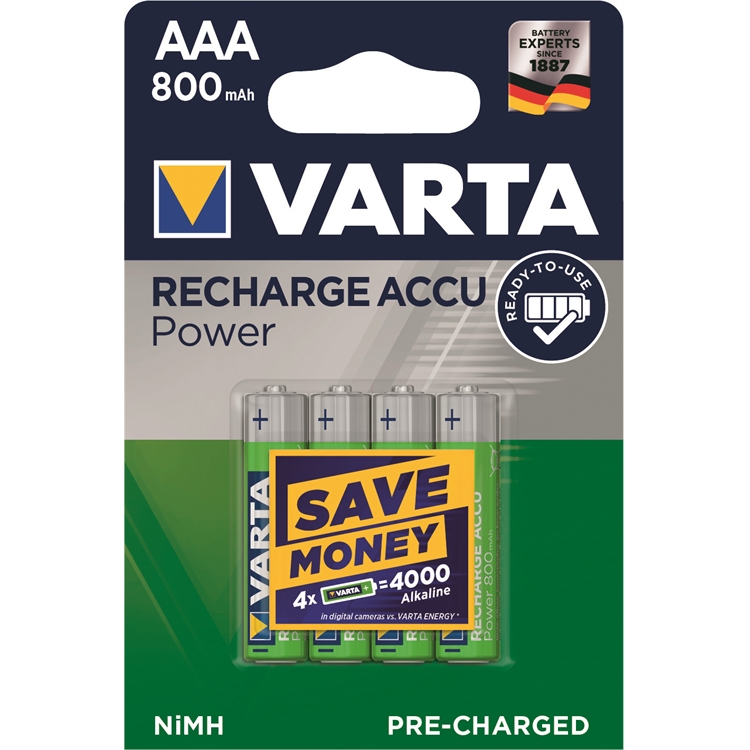 Akkuparisto Varta Recharge AAA 800mAh/4
