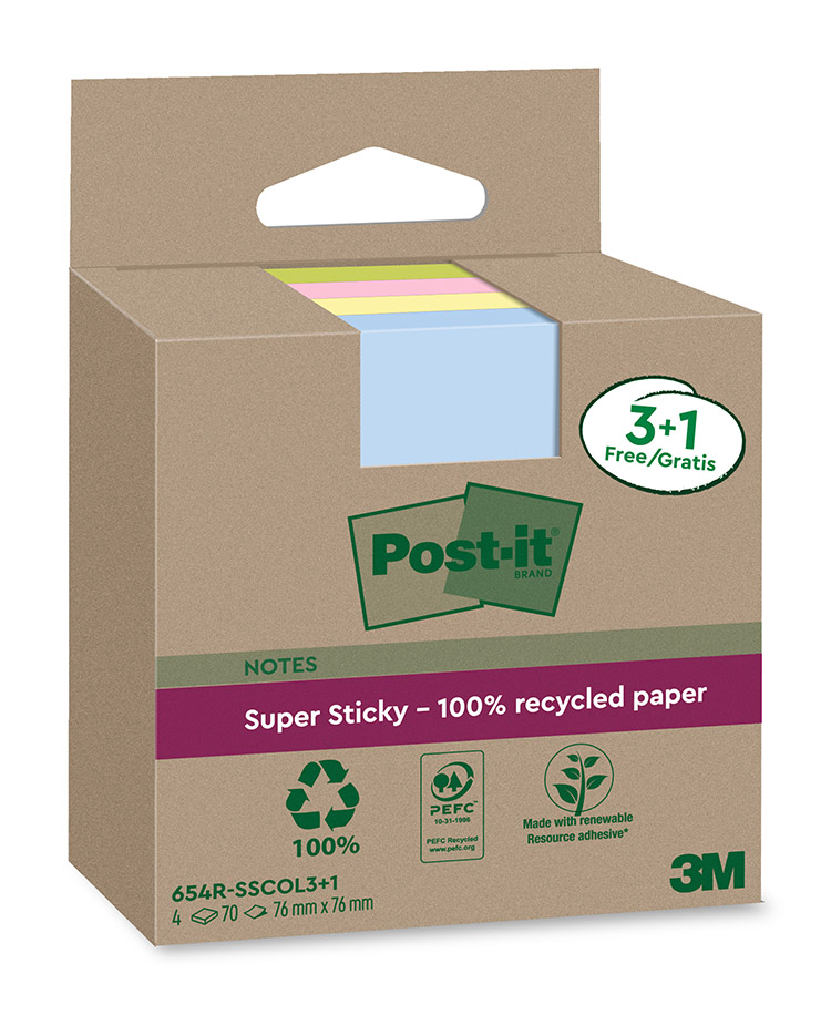 Viestilappu SuperSticky eco 76x76 laj/4