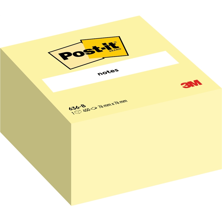 Kuutio Post-it 636-B76X76mm keltainen