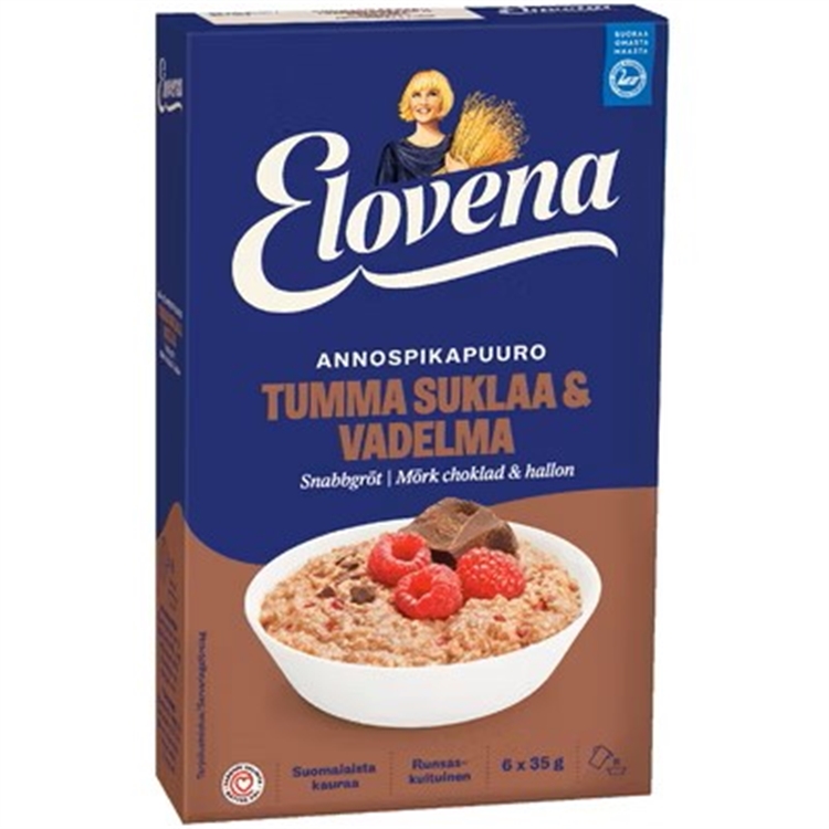 Annospuuro Elovena tummasuklaa-vadelma/6