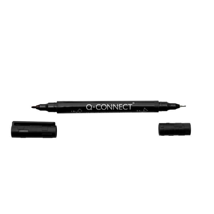 Merkkauskynä Q-CONNECT kaksipäinen musta