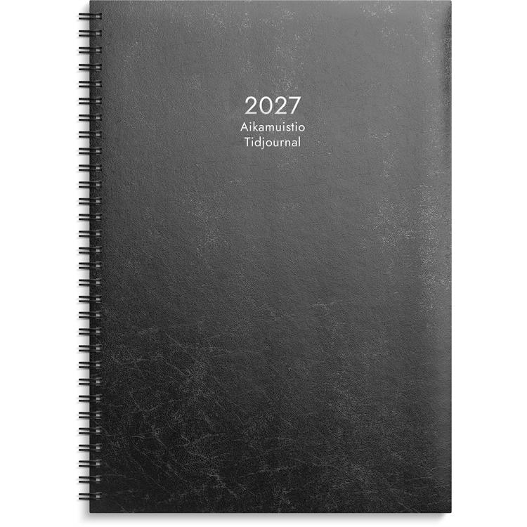 Aikamuistio A4 mustakeinonahka 2027